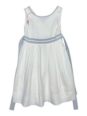 Jacadi White Cotton Linen Kids Dress Size 6